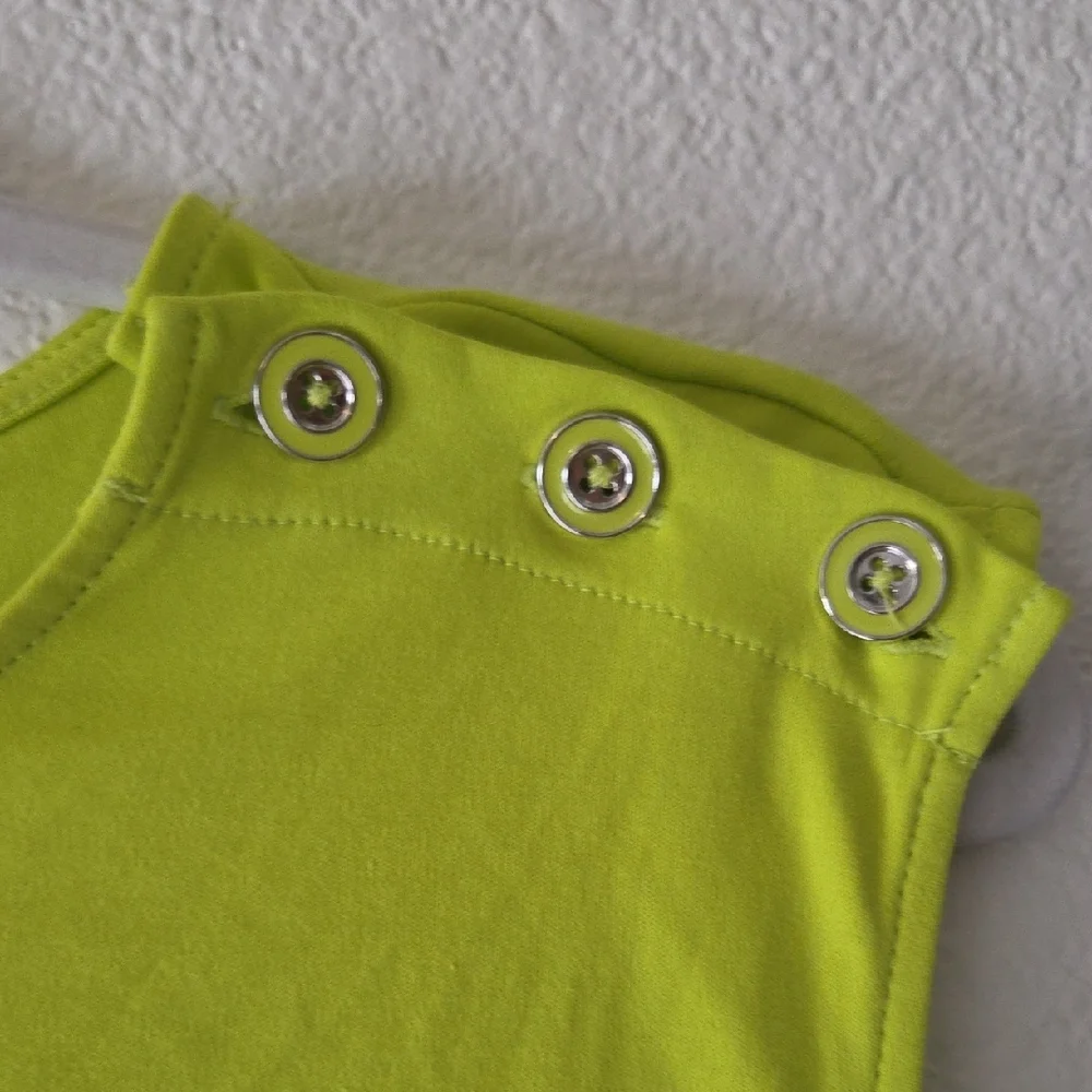New York & Company Neon Lime A-Line Sleeveless Dress - Picture 3 of 6